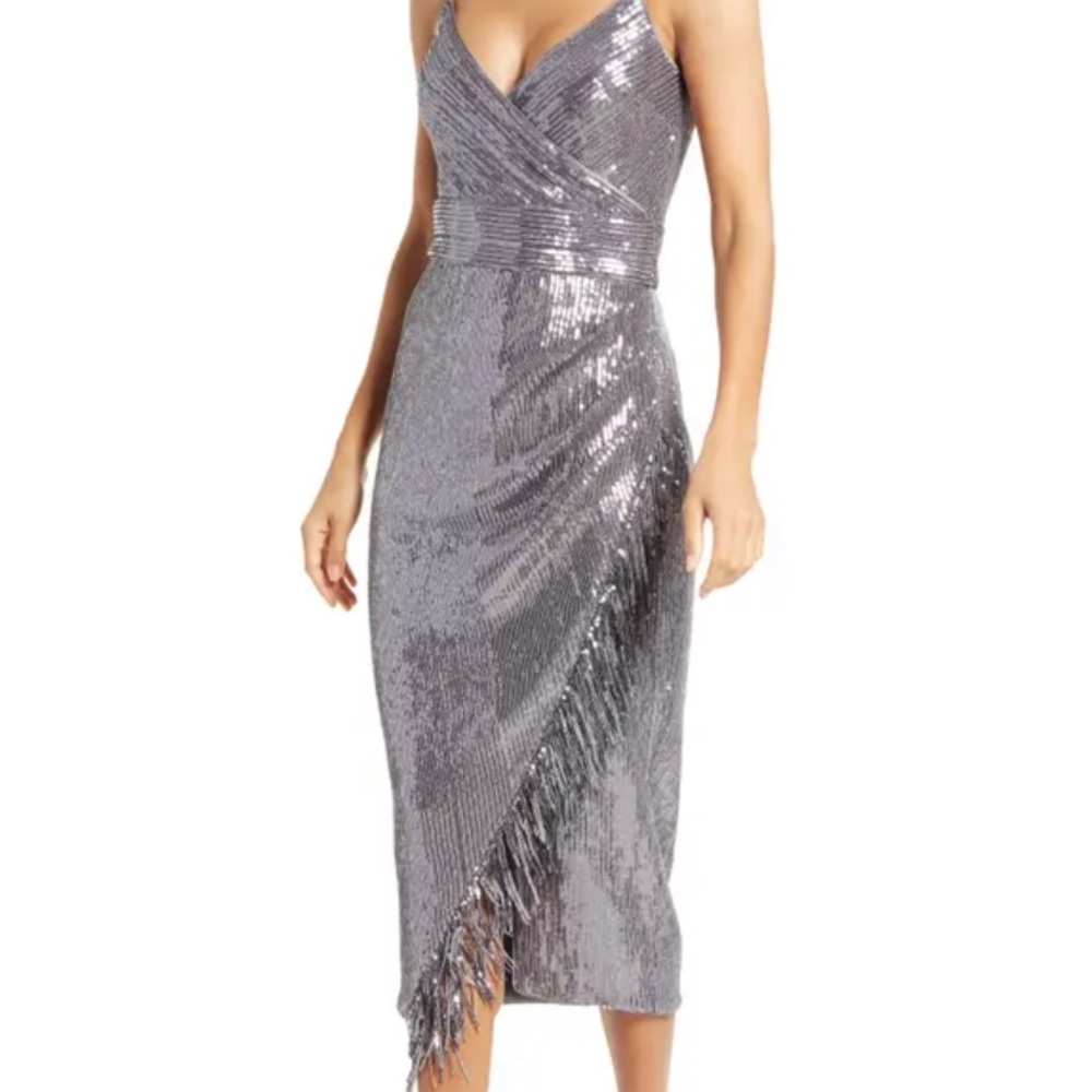 Gunmetal sequins cocktail dress - Picture 5 of 8
